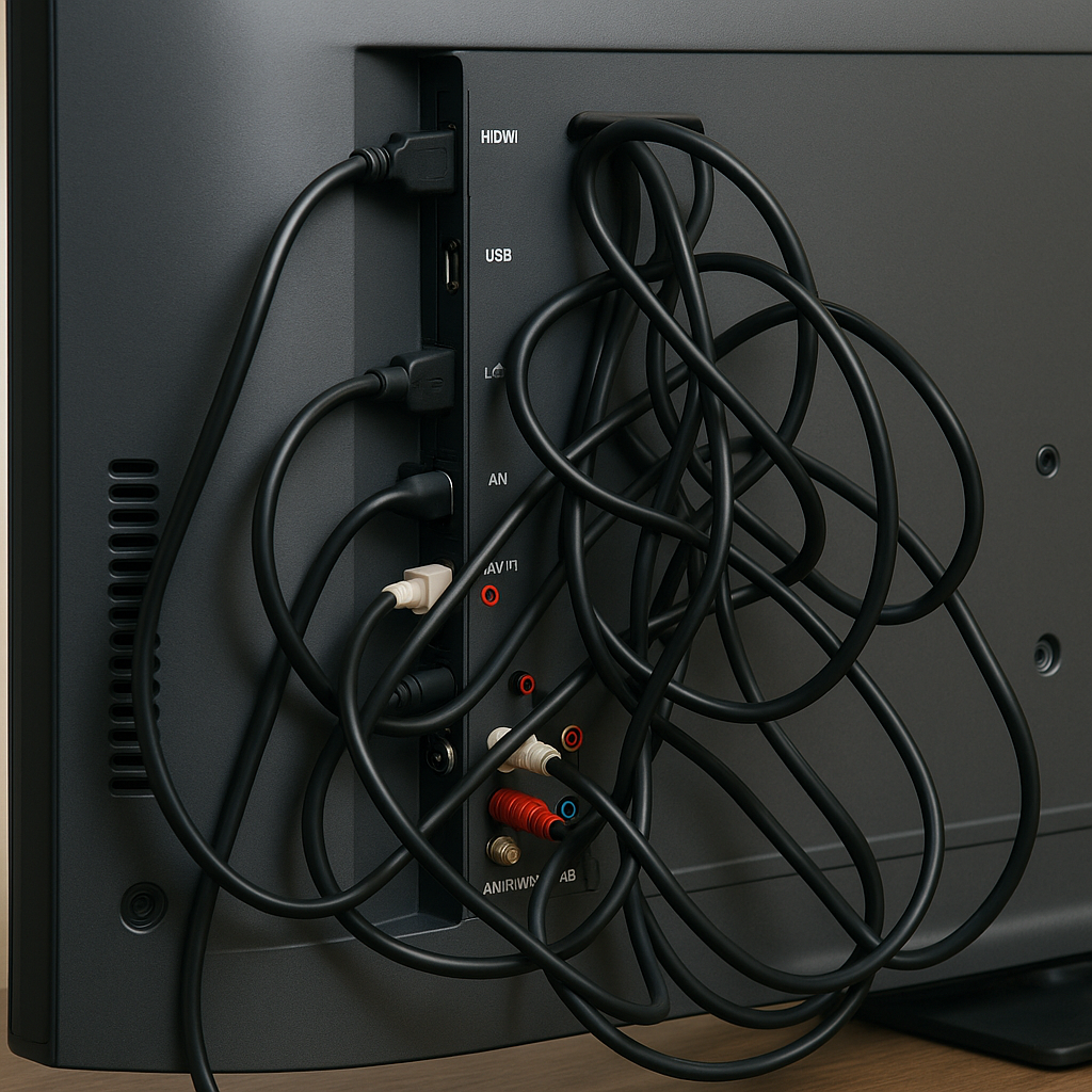 Hidden wiring solutions for wall-mounted TVs